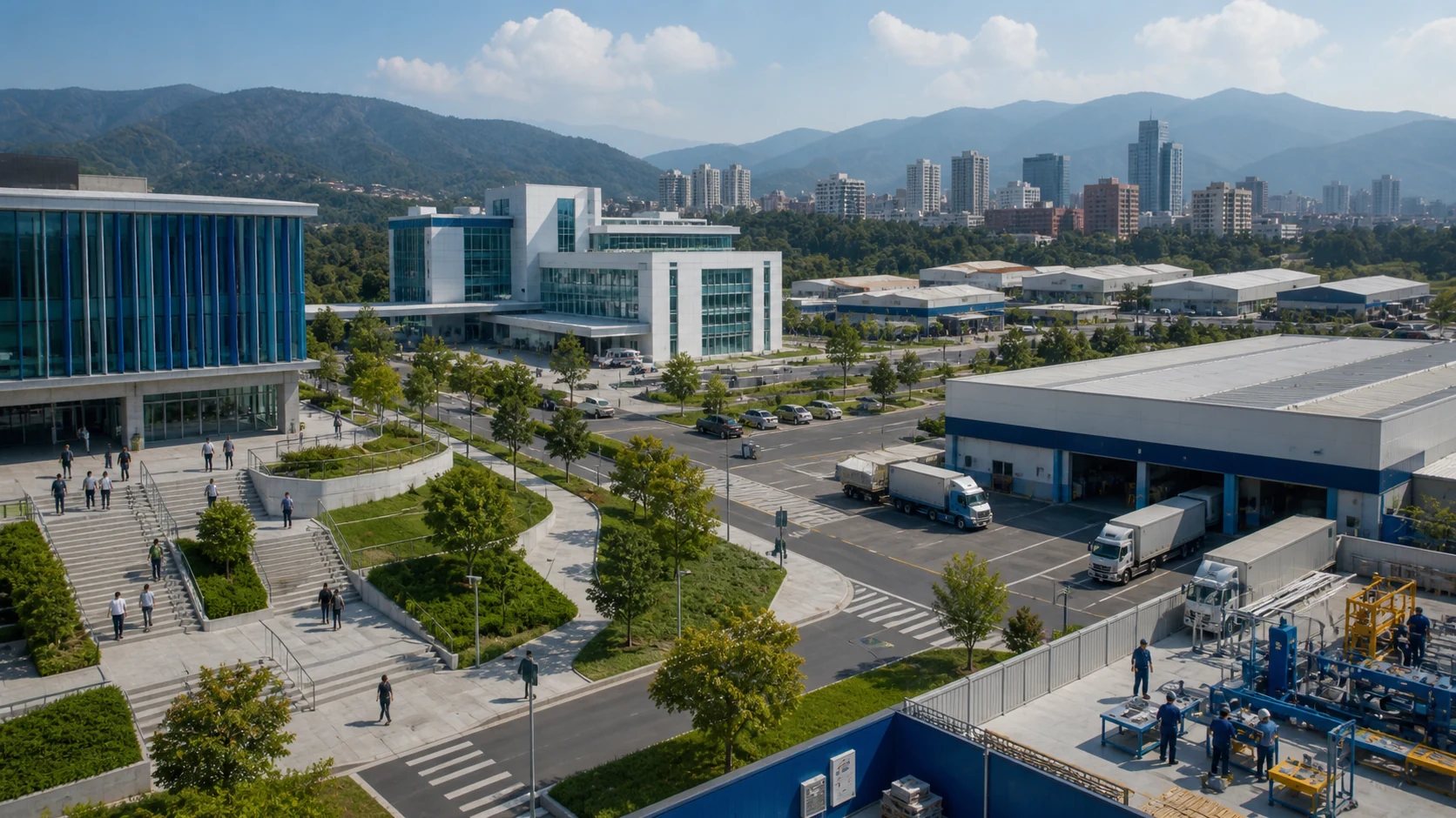 Ecosistema regional con instituciones educativas, de salud, industria y distribución