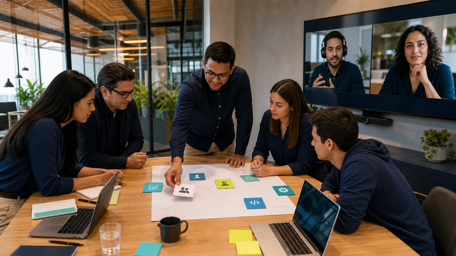 Equipo tecnológico híbrido organizado por perfiles especializados